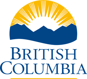 Logo British Columbia Featuring Sunburst Over Mountains Text Logo for British Columbia featuring a sunburst over mountains and the text 'BRITISH COLUMBIA'.