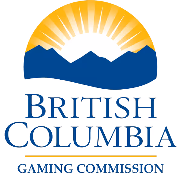 Logo British Columbia Gaming Commission Mountains Sun Graphic Logo of the British Columbia Gaming Commission with mountains and sun graphic.